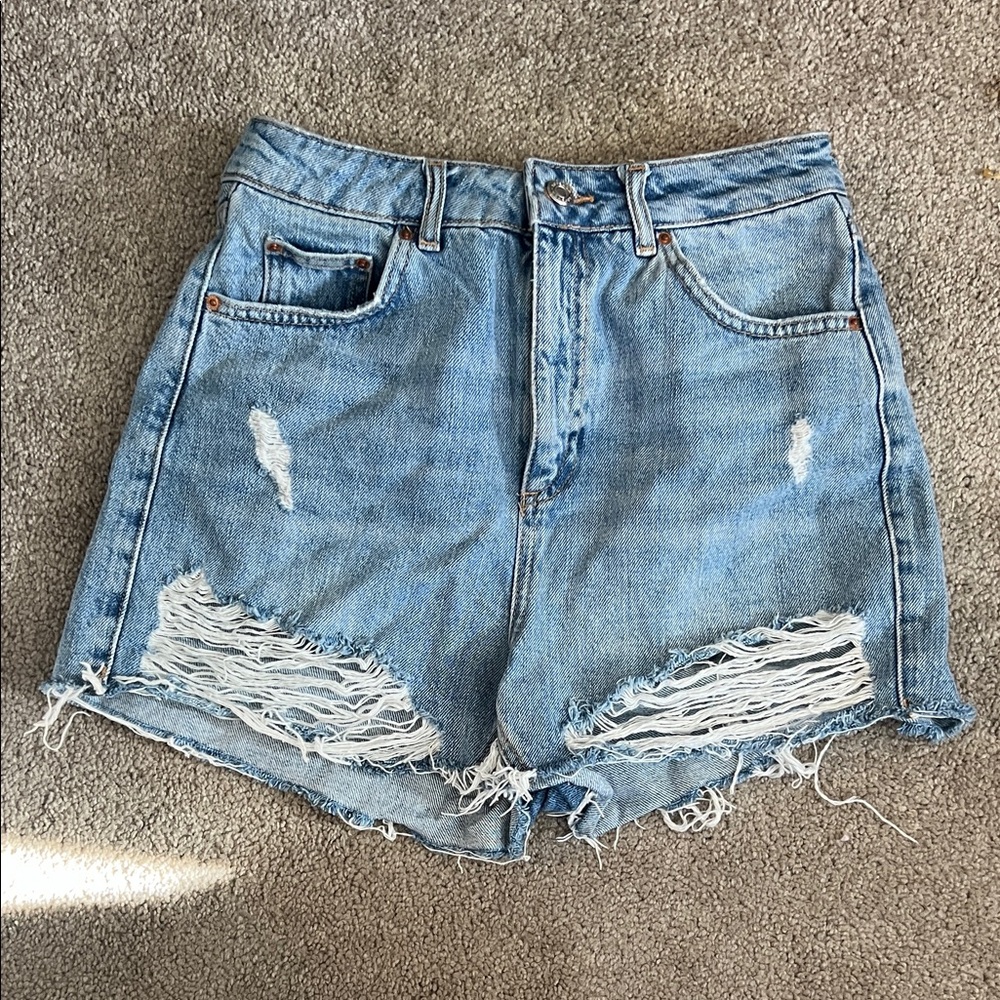 Topshop Moto Distressed Mom Shorts - 10